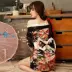 Nhật sexy đồ lót Ice Silk kimono áo choàng tắm sexy quần áo ngủ trong suốt Sao đồng phục đồ lót nóng cám dỗ