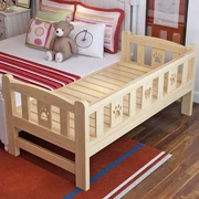 Trẻ em đồ nội thất trẻ em giường giường đơn 1 m giường trẻ em với hộ lan tôn sóng cậu bé cô gái rắn giường gỗ cot