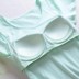 Pyjama đồ ngủ Yoga phục vụ tại nhà đồ ngủ đứng đầu của phụ nữ bông đai ngực pad ngắn tay áo thun nửa tay áo ngực - Pyjama đồ bộ trung niên Pyjama