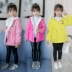 Áo khoác bé gái nhung 2018 mới mùa thu đông quần áo cotton quần áo trẻ em áo gió cho bé lớn phiên bản Hàn Quốc áo khoác cotton bé gái dày áo phao dáng dài cho bé gái Áo khoác