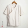 Căng tin đêm khuya Huang Lei với chiếc áo khoác tương tự Quần áo đầu bếp Quần áo Nhật Bản cotton Nhật Bản và vải lanh lỏng lẻo quốc tịch Hán kiểu đồ bộ đẹp