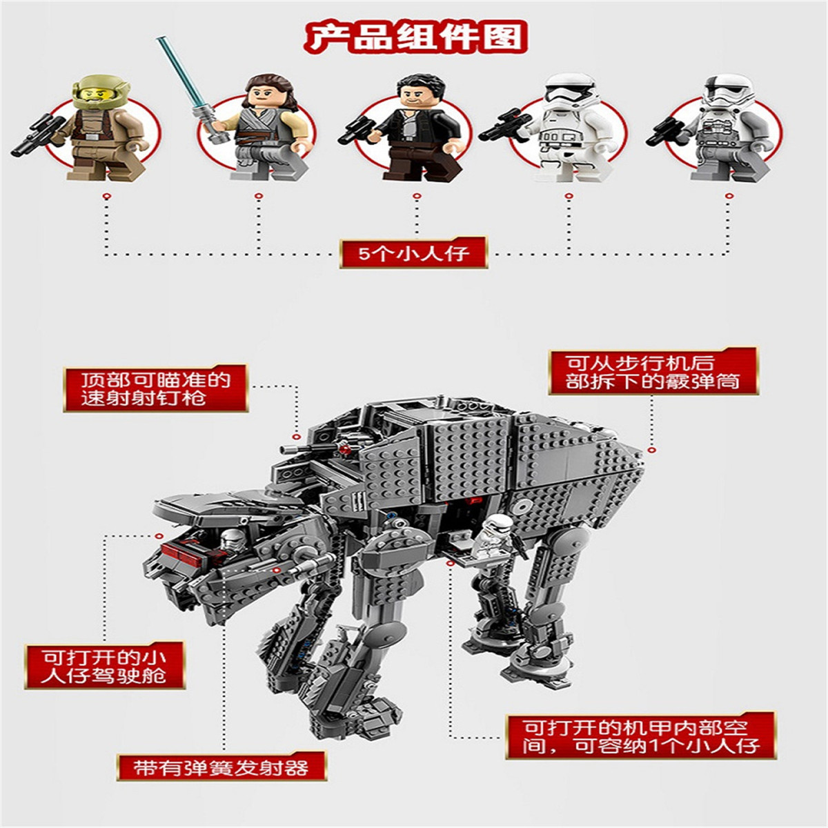 Compatible With Lego 75189 Star Wars Heavy Assault Walking Mech 10908 Assembled Building Block