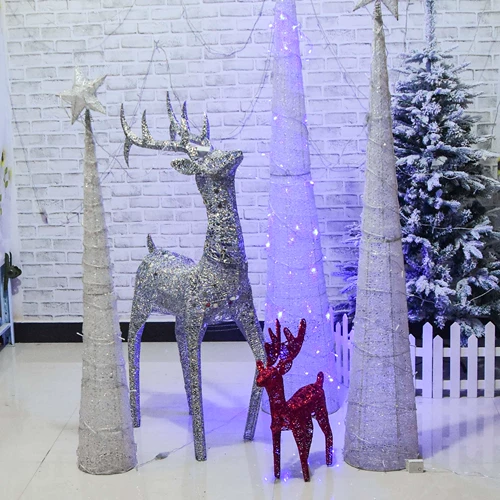 Рождественская железная башня рождественская елка с тремя вещами флэш -цветок последовательно