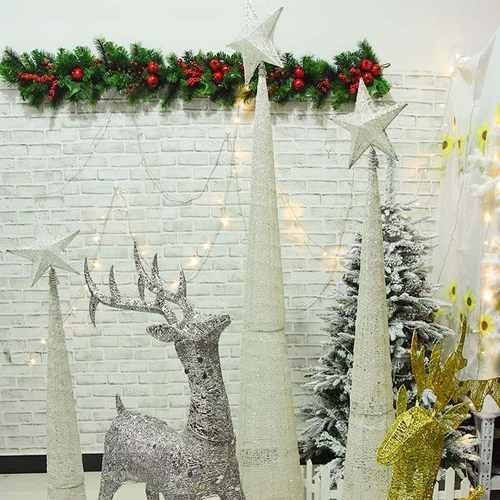 Рождественская железная башня рождественская елка с тремя вещами флэш -цветок последовательно