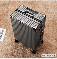 Deep Grey Right -Engle Model [Areftive Aluminum Box+Dual -Password Anti -Stheft] Пять -слой с утолщенным и твердым -хард+резистентный и устойчивый к износу