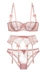 Varsbaby Sexy Lace Slim Trong suốt Không Pad 1 2 Cup Bra Set + Garter - Bộ đồ lót đồ tắm Bộ đồ lót