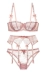 Varsbaby Sexy Lace Slim Trong suốt Không Pad 1 2 Cup Bra Set + Garter - Bộ đồ lót bộ đồ lót Bộ đồ lót