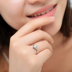 925 bạc thiên thần hôn đơn giản hình trái tim chiếc nhẫn kim cương Hàn Quốc phiên bản của kim cương- nạm mở vòng doanh vòng bạn gái món quà Nhẫn