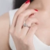 925 bạc thiên thần hôn đơn giản hình trái tim chiếc nhẫn kim cương Hàn Quốc phiên bản của kim cương- nạm mở vòng doanh vòng bạn gái món quà