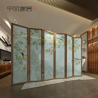 vách ngăn gỗ đẹp Màn hình gỗ đặc
         tùy chỉnh phòng ngủ phòng khách thời trang phân vùng hiện đại hiên nhà màn hình gấp khách sạn đơn giản chim hoa Phong cách Trung Quốc màn hình gấp đơn giản vách trang trí phòng thờ
