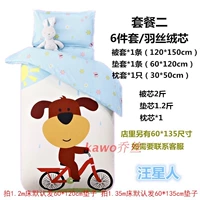 Bông mẫu giáo quilt ba mảnh thiết lập với lõi bé giường sáu bộ bông quilt bao gồm trẻ em mùa đông quilt 	mẫu chăn ga cho bé	