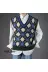 Hàn Quốc Dongdaemun mua sắm nam màu sắc phù hợp với mô hình hình thoi len retro v-cổ áo thun đan vest vest thủy triều khoác len mỏng Dệt kim Vest
