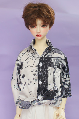 taobao agent [Sanjiao cat] BJD top four -point/MDD/POPO68/three -point flower shirt short -sleeved single product