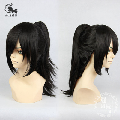 taobao agent Spot black costume men/women's face in the face of long ponytail/tiger mouth clip Yahe Shoufeng COS wig