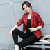 Da phụ nữ đoạn ngắn pu leather blazer 2018 mùa xuân và mùa thu mới của Hàn Quốc phiên bản của slim slim leather jacket chương trình khuyến mãi áo da xịn Quần áo da