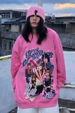 Весенний диверсифицированный американский бедный человек, такой как лиза Свитер Бомбардировщик, уличная розовая черная розовая рубашка с капюшоном