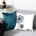 Thực vật màu đen và trắng sofa đệm giường đầu thắt lưng gối pillowcase đơn giản hiện đại phòng mô hình Bắc Âu phòng khách đệm