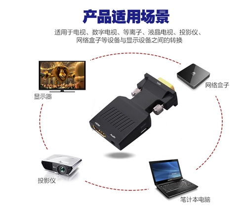 VGA Converter HDMI преобразование преобразования заголовок аудио входной ссылки Дисплей Отображение высокая связь
