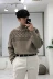 Dongdaemun Hàn Quốc mua mẫu nam raglan thực sự pha trộn màu nửa áo len cao cổ áo len - Áo len cổ tròn