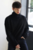 Hàn Quốc mua Dongdaemun của người đàn ông lỏng lẻo lỏng lẻo OVERSZIE thời trang có thể biến cao cổ áo đan áo thun áo len mới Kéo qua