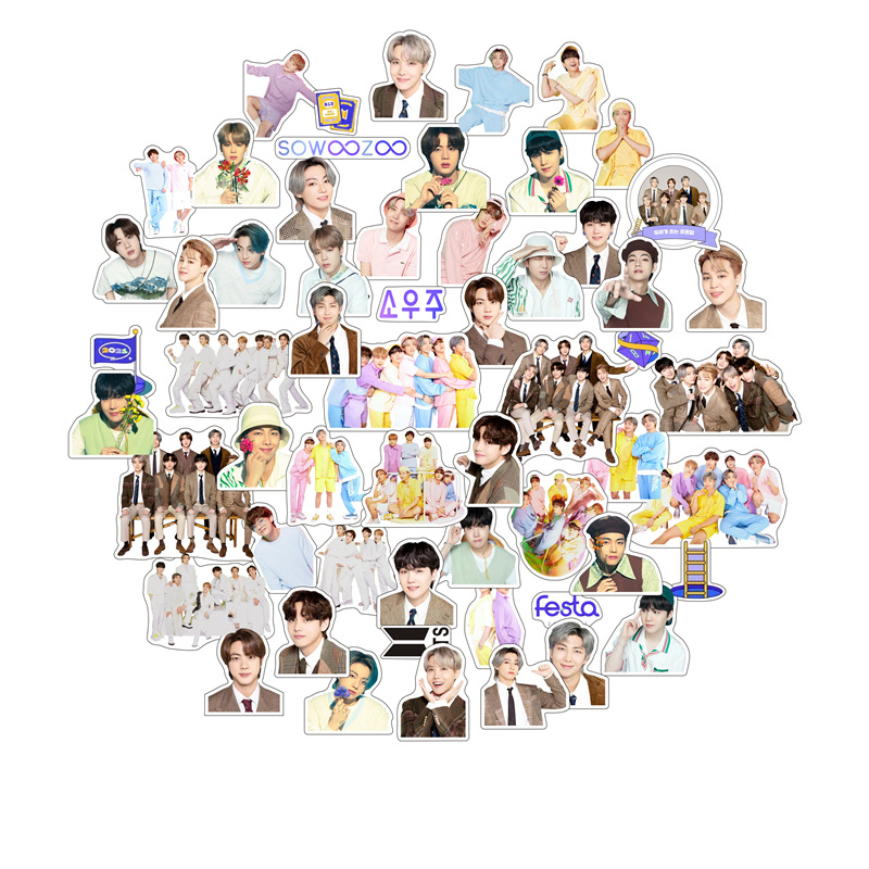Light Grey58 Zhang Bulletproof Youth League BTS 8th anniversary Festa anniversary 2021Muster Stickers Hand account Self adhesive Stickers