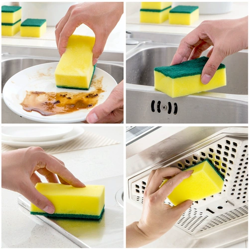 Кухня дедуктивная посудомоечная машина смахивает кастрюль миску, чтобы очистить блок губки с двойным магическим маслом