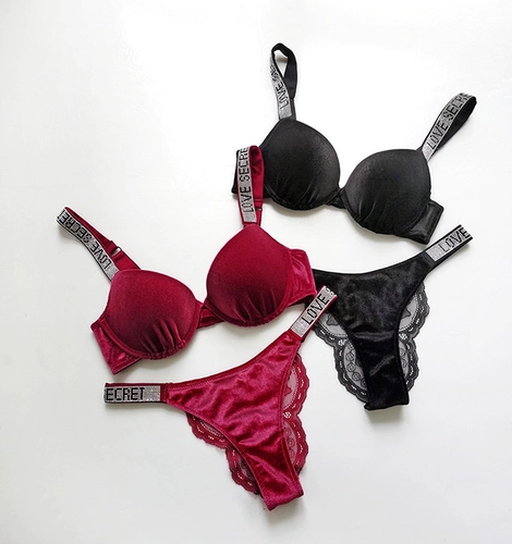 Красное бархатное сексуальное нижнее белье, поддерживающий бюстгальтер без косточек, зимний бюстгалтер