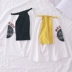 Quần áo trẻ em bé gái tay ngắn Áo thun cotton 2019 hè mới phong cách nửa tay lớn trẻ em đại dương thủy triều áo trẻ em - Áo thun Áo thun