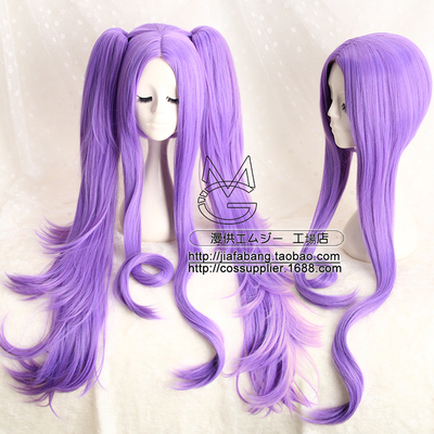 taobao agent Fate Grand Order FGO Wu Zetian cos wigs+double braid violet color