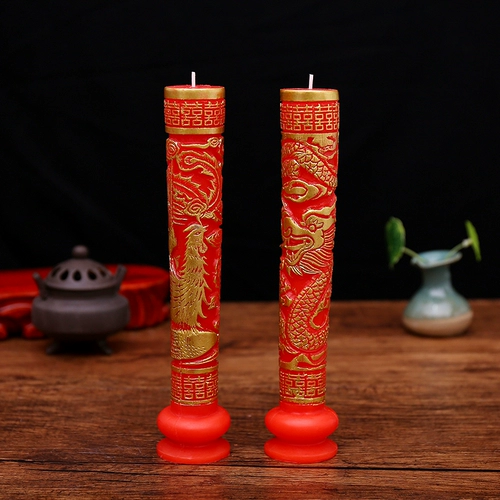 Реквизит, украшение, макет, свеча для влюбленных, китайский стиль, дракон и феникс