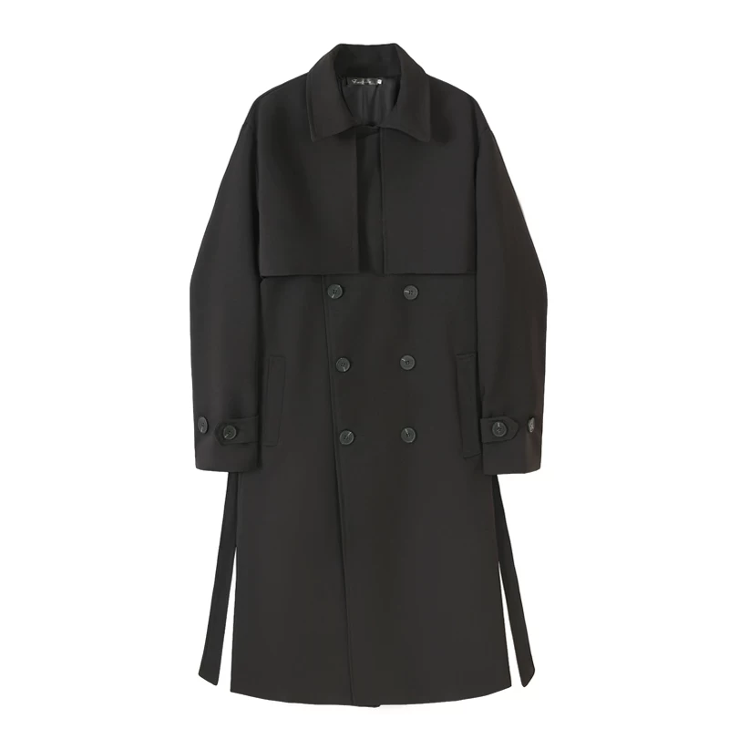Demi-season trench coat, jacket, oversize, increased thickness