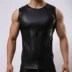 Áo vest nam màu đen Nylon nóng nhiều lớp bóng Bó sát sexy Đồ lót sexy biểu diễn sân khấu hoang dã Top SN504 - Áo vest