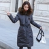 Chống mùa 2018 mới Hàn Quốc phiên bản của hai mặt xuống áo khoác bông phụ nữ lớn cổ áo lông thú mỏng dài bông áo khoác kích thước lớn áo Bông
