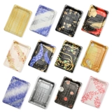 № 3 одноразовая пакет Sushi Print Print Box Sashimi Takeaway Packaging Box Коммерческая крышка ремня 400 набор 3