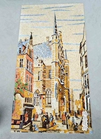 Картина с разрезами мрамора/Европейский вид улицы (0,1 квадратных метров)