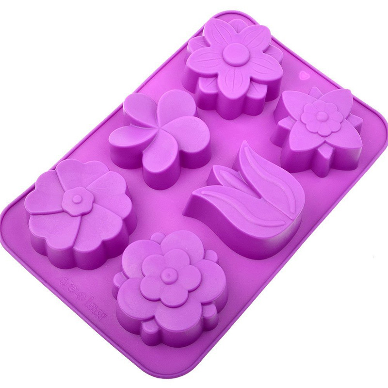 Six Continuous Dies For Different Flowersself-control ice block Bingge Refrigerator do jelly mould household lovely Cartoon silica gel large originality Internet celebrity household Cartoon