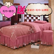 Châu Âu cao cấp bông denim bedspread massage thẩm mỹ phòng khách với salon lỗ vẻ đẹp trải giường bốn bộ đơn giản - Trang bị tấm