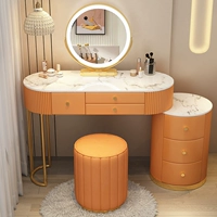 Круглый апельсиновый таблица 100 см+шкаф+умное зеркало+круглый стул
