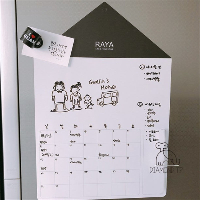 Wind Small House Design Refrigerator Wall Sticker Home Decoration Message Board_voghion.com