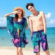 Cặp đôi mặc bikini ba mảnh tour du lịch nữ bảo thủ che bụng đi biển mùa xuân nóng bỏng áo tắm