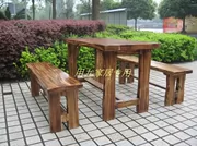 Spike Carbonized bàn ghế ngoài trời Đồ gỗ củi Đồ gỗ rắn Đồ gỗ và bàn ghế gỗ - Bàn ghế ngoài trời / sân