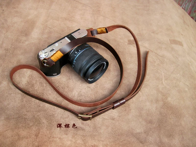 Làm bằng tay lớp da retro máy ảnh DSLR với dây đeo máy ảnh da điều chỉnh nhiều màu LOGO - Phụ kiện máy ảnh DSLR / đơn kính cường lực ipad