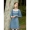 M Nữ Hoàng quần áo độc lập retro điểm sóng bảy điểm tay áo eo cao váy phồng tay áo V-Cổ Một từ váy 8315