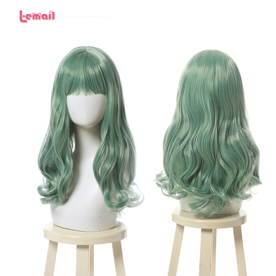 taobao agent [Blueberry] Lolita's face green water ripple butter fruit color Lolo Tower round face style long curly hair wigs