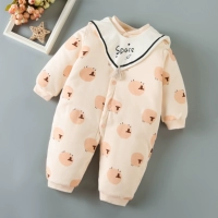 Babyiesies mùa thu và mùa đông dày romper bé quần áo mùa đông trẻ sơ sinh quần áo ấm áo 0-1 tuổi bộ áo liền quần công chúa bé gái