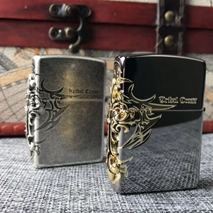 Оригинальная ветрозащитная зажигалка на керосине, наклейки, нашивка