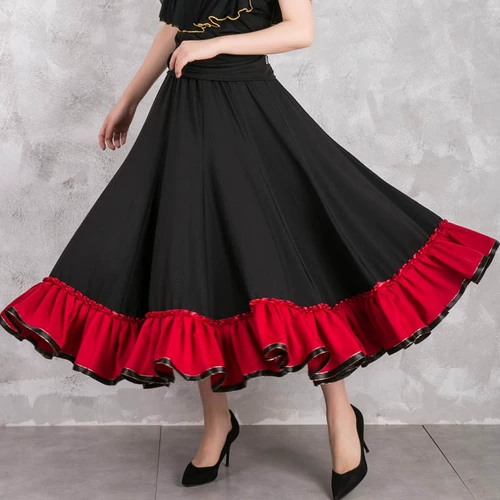 Современная тренировка длинная юбка Большая танцевальная юбка танцевальная юбка Fox Step Tapper Waltz Dance Юбка XC_003