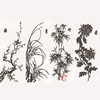 4 Фотографии Meilan Bamboo Chrysanthemum (16*38 см) Отправить красную бумагу