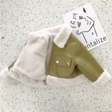 Бархатный зимний комплект, утепленная куртка для девочек, юбка, 2023