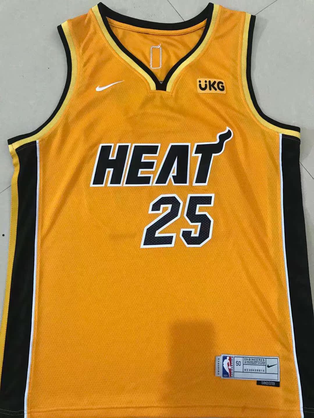 Heat 25 Award Yellow JerseyThe heat No. 3 Wade Jersey men and women Basketball clothes No.22 Butler Jersey City Edition Basketball clothes vest